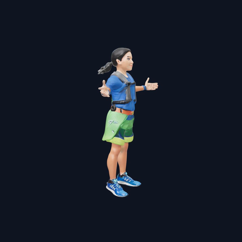 Adventure Girl Rigged and Animated D Character Model